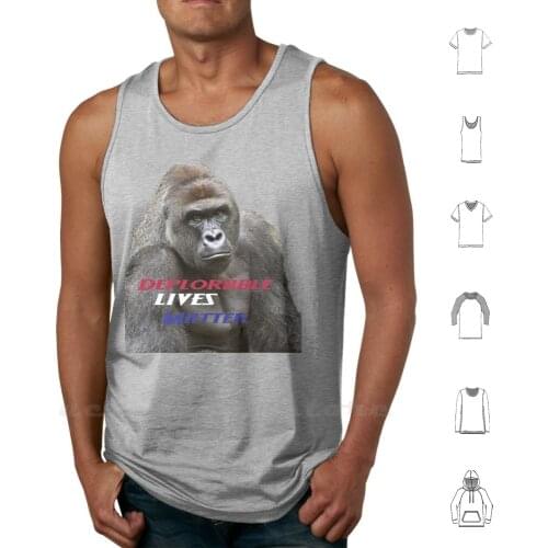 Deplorable Harambe : ) Tank Tops Vest Sleeveless Deplorable Harambe Hillary Usa Clinton Meme Trending Spice Gorilla Rip Peace