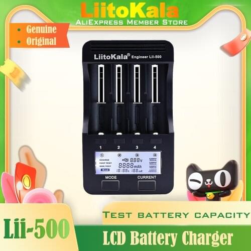 Genuine/Original Liitokala Lii-500 18650 battery charger 21700 26650 AA AAA for 18350 18500 17500 25500 Battery capacity tester