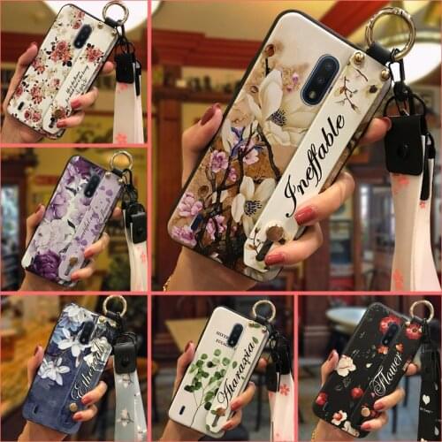 Anti-knock Fashion Design Phone Case For Nokia C2 Tava Wrist Strap Back Cover Phone Holder Soft Case