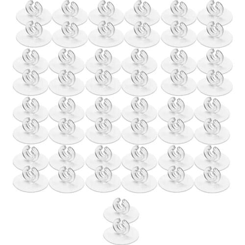 Aquarium Clear Suction Cup with Clip Aquarium Airline Tubing Holder Clips Clamps Fish Tank Hose Holder,50 Pcs