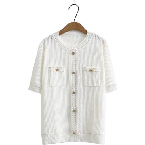 Plus Size Womens White Black Crochet See Through Tshirts Oversized Short Sleeve OL Tops Casual Pullovers Shirts