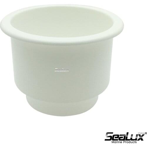 Sealux Plastic Drink Holder With Center Drain Holes UV Stablized PP White Color for Boat Yacht