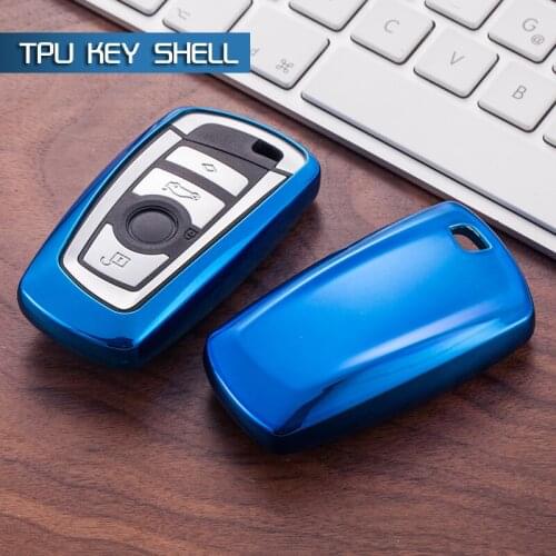 Blue Smart TPU Key Cover Fob Case for BMW 11-16 1 3 4 5 6 Series