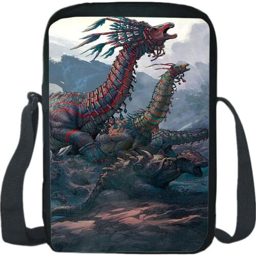 Dinosaur Print Messenger Bag Boys Girls Satchels Children Shoulder Bag Fashion Cartoon T-Rex Bookbag Kids Crossbody Bags
