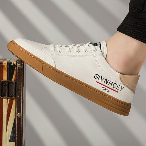 Topvivi new shoe leather brand New High Quality Shoes Men Male fashion man shoe Luxury White man casual Cow Leather Golf shoes