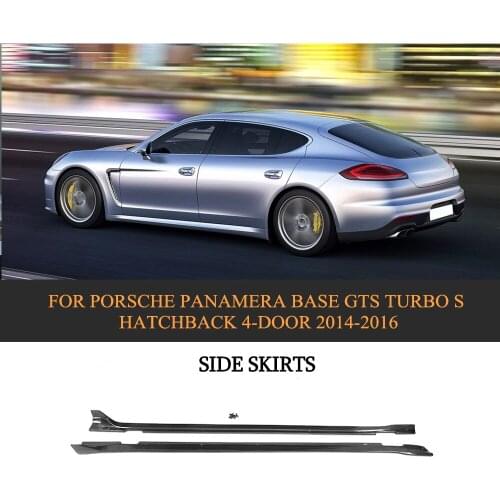 Carbon Fiber Car Side Skirts Body Apron Lip For Porsche Panamera 2014-2016
