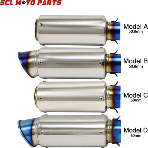 ALconstar-Motorcycle Universal Exhaust Muffler SC Laser GP Motocross Escape Slip-on Exhaust 50.8mm Exhaust Pipe 60mm Muffler