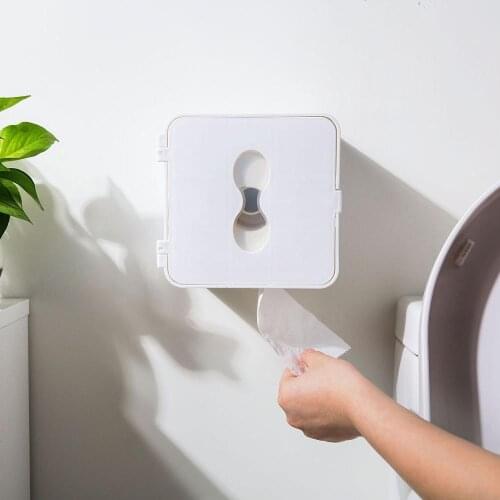 Bathroom Free Punching Toilet Paper Tray Holder Wall Mounted Bathroom Waterproof Roll Paper Storage Box