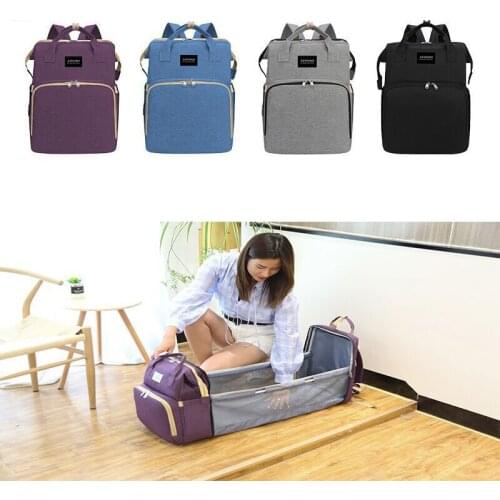 Large Capacity Mommy Bag Baby Outdoor Travel Nappy Milk Powder Warm Backpack Multifunctional Waterproof Lightweight Baby Bed