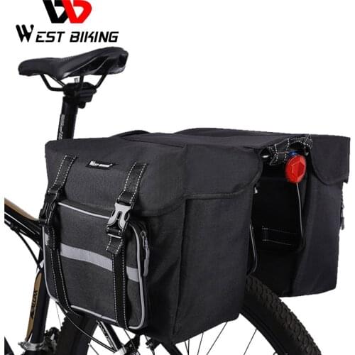 WEST BIKING 25L Bicycle Bags Cycling Rear Double Side Travel Bag Tail Seat Pannier Bicycle Luggage Carrier Bike Rack Trunk Bag