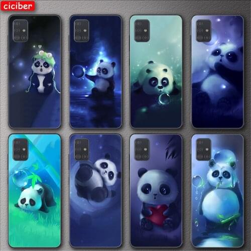 Funny Panda For Samsung Galaxy S21 A51 S20 S10 S9 S8 Plus Ultra S10e A50 A71 A70 A20 A40 NOTE 20 10 9 8 Plus Soft TPU Phone Case