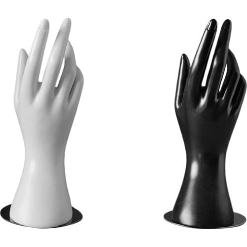 Female Mannequin Hand Model Jewelry Bracelet Ring Watch Gloves Display Stand Black White for Shopping Mall Or Home