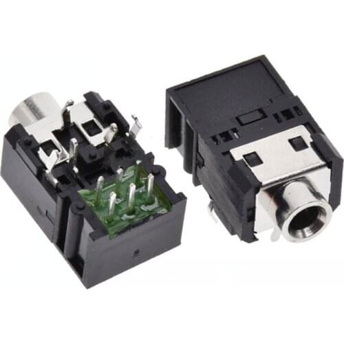 100pcs PJ306B PJ-306B 3.5mm Female Audio Connector 11 Pin DIP Stereo Headphone Jack