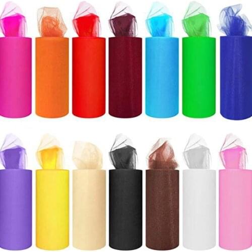 15cm 25Yards Baby Shower Tulle Roll Tutu Fabric Birthday Wedding Decoration Sewing Mesh DIY Organza Tutu Girl Skirt Accessories