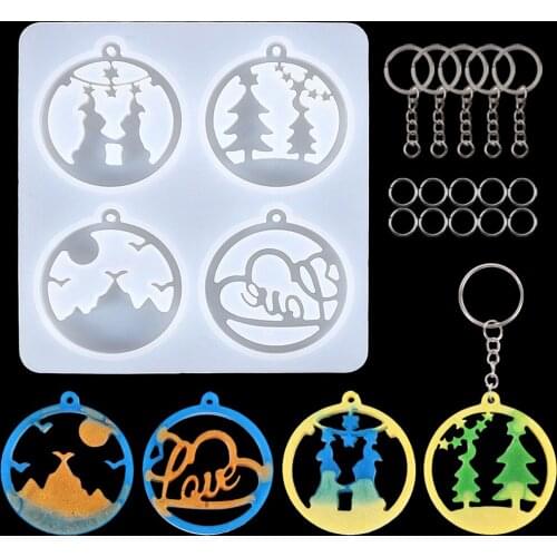 16 Pcs Christmas Style Crystal Resin Silicone Molds For DIY Epoxy Pendant Earring Jewelry Tools Uv Epoxy Mould Handmade Artcraft