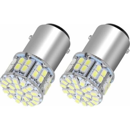 2Pcs 6000K White 1157 50SMD Tail Brake LED Lights Bulb BAY15D 12V