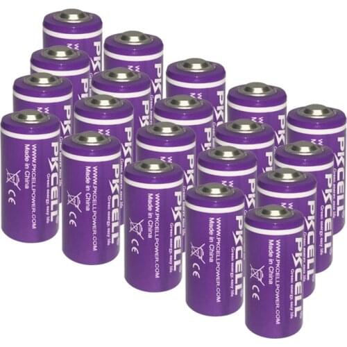 20Pcs PKCELL 14250 ER14250 1200Mah 1/2AA 3.6v lithium Battery for GPS water meter electricity Batteries