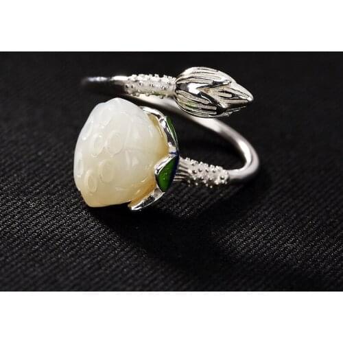 2018 Limited New Arrival Women Party Bridal Sets Anel Feminino One Deer S925 Pure And Tadama Keitaeai Lotus Flower Ring