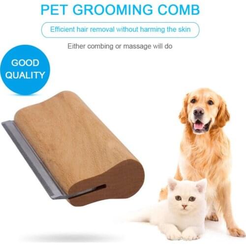 2020 Wood Groom Brush Deshedding Grooming Tool Professional Pet Wooden Groomer Ergonomic Design Dog Comb Removal pet products