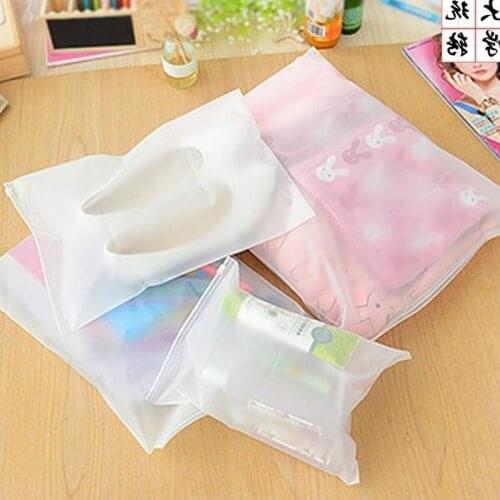 4Pcs 4 Sizes Travel Storage Bag Organizer Toiletries Shoes Clothes Underwear Sealed Bag Clear Ziplock Bag Case
