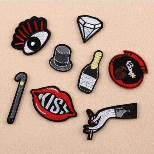 50pcs/lot Weird Stuff Embroidery Patches Letters Clothing Decoration AccessoriesDiy Iron Heat Transfer Applique Patch