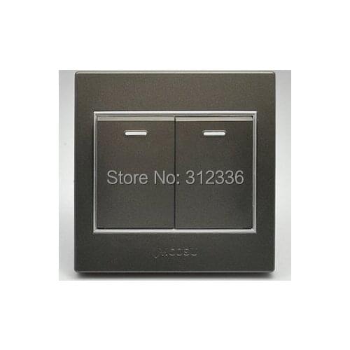 Free shipping wall switch two on single control wall switch coffee color mcosu