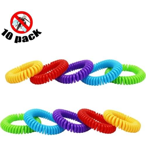 10pcs Long-lasting Mosquito Repellent Bracelet Waterproof Anti Insect Wrist Bands for Kids Outdoor Camping Pest Control Products