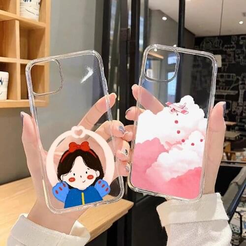 Oil painting cartoon cute girl Phone Case For Samsung Galaxy A 3 5 7 8 10 20 21 30 40 50 51 70 71 E S 2016 2018 4G transparent
