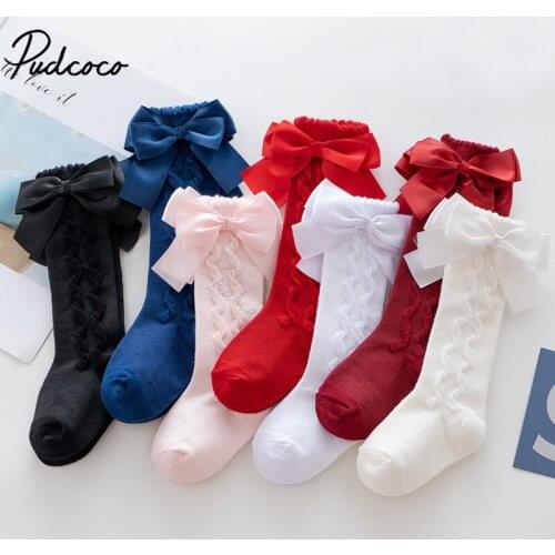 0-5Years Infant Kids Baby Girls Stockings Knitted Bowknot Solid Leggings Warmer Princess Baby Pantyhose