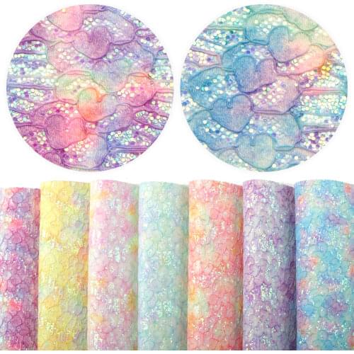 David accessories 20*33cm 6Pieces/set Lace Synthetic Leather Patchwork Hair Bow Earrings Making Handbag Phone case,c13223