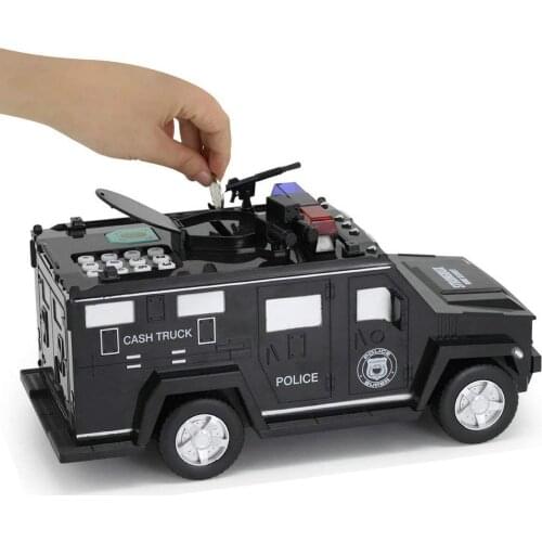 Armored Car Toy Kids Piggy Bank Password Electronic Money Bank with Music and Light Toy Car Birthday Christmas Gift for Children