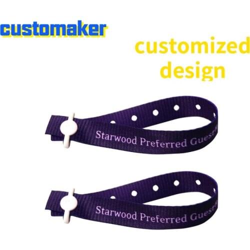 Eco-friendly polyester wristband hollow wrist band heat transfer One-time ticket wrist band activity identification ribbon rope