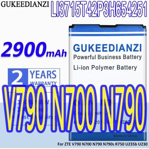 High Capacity GUKEEDIANZI Battery LI3715T42P3H654251 2900mAh For ZTE V790 N700 N790 N790s R750 U235b U230