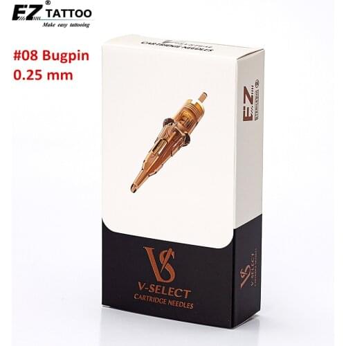 EZ V System Tattoo Needle Cartridge #08 (0.25 MM) Round Liner for Rotary Tattoo Permanent Makeup Machines 20 PCS/Box