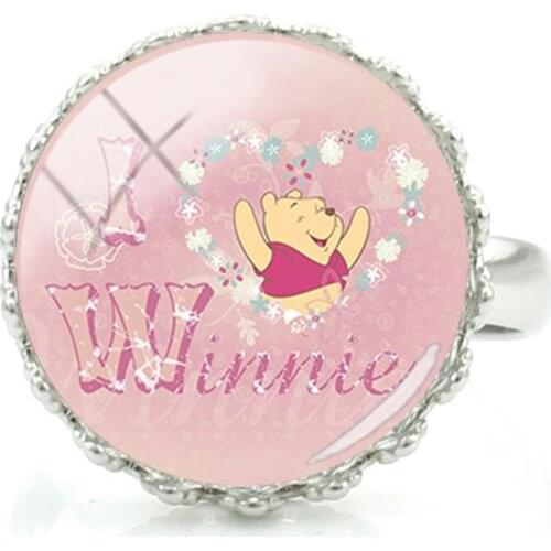 Disney Animated Character Ring Creative Design Art Photo Glass 2021 New Jewelry Ring Gift Adjustable Ring