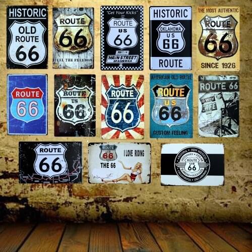 [ Mike86 ] Route 66 Metal Plaque Gift PUB art House Sign Poster Bar Craft Wall Sign Decor FG-4 Mix order 20*30 CM