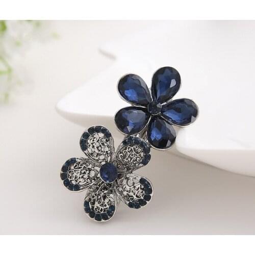 Fashion Women Girl Crystal Rhinestone Flower Barrette retro Hair Clip Butterfly Clamp hair styling tools