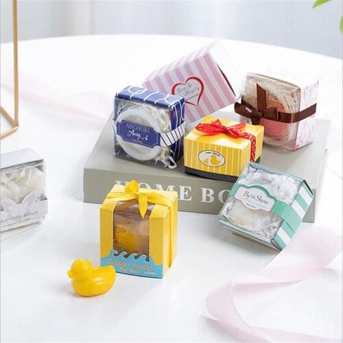 Newest European and American Soap Handmade Soap Guests Present Ideas Creative Little Duck Soap Wedding Favor and Gift 20Pcs/Lot