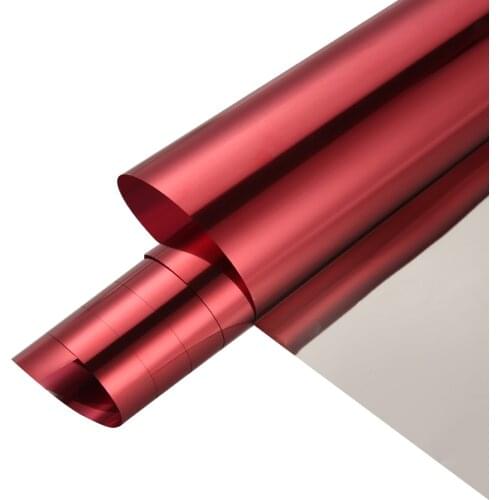 One Way Window Film Daytime Privacy Reflective Mirror Window Tint for Home, Heat Control UV Blocking Glass Films Red Silver