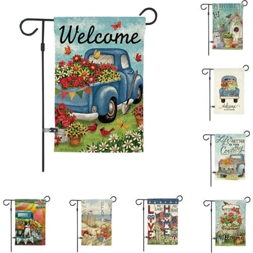 Garden Flag Summer Waterproof Yard Flags Outdoor Home Decoration Accessories Linen Cloth Garden Flags Double Sided Decorative