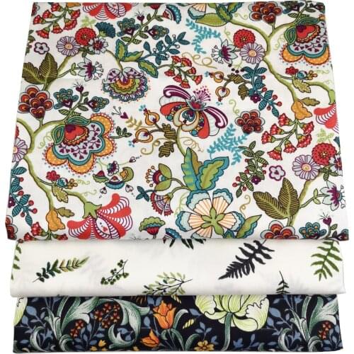 Syunss Retro Flower Printed Diy Patchwork Cloth For Quilting Baby Cribs Cushions Dress Sewing Tissus Twill Cotton Fabric Tecido