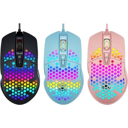 V9 Wired Honeycomb Hollow Out Gaming Mouse 4000DPI Adjustable RGB Backlight USB Computer Optical Mouse For PC Laptop Gamer Mice