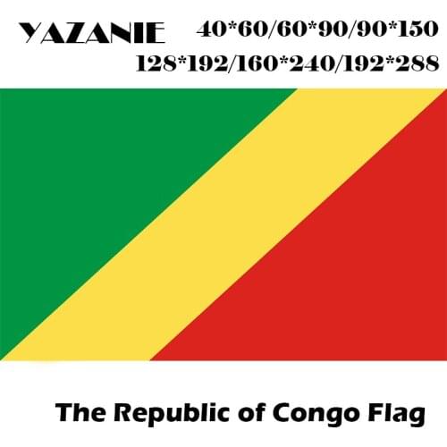 YAZANIE 60*90cm/90*150cm/120*180cm/160*240cm The Republic of Congo Polyester Print Flag World Country Flags Outdoor Beach Banner