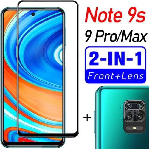 Redmi Note 9s glass pro max with camera lens for xiaomi 9 s note9 9pro tempered glas readmi Screen Protector Protective 2in1