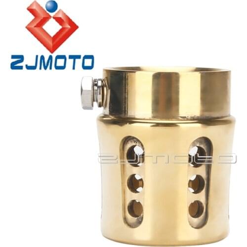 1.75" Solid Brass Drilled Muffler Exhaust Muffler Silencer Tip Cover For Harley Triumph 750 Bobber Chopper Suzuki Cafe Racer