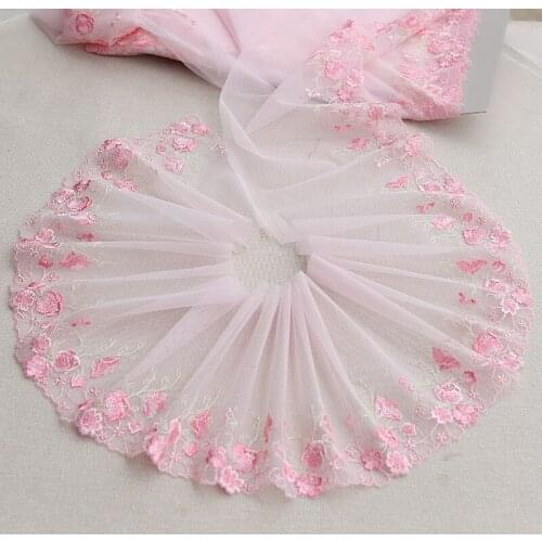 3Color 2Yards/Lot High Quality Embroidery Lace Fabric Mesh Lace Ribbon Tulle Guipure Cord Lace Sewing DIY Cloth