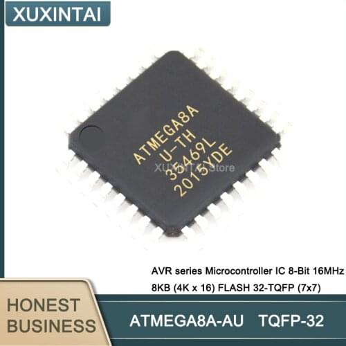 50Pcs/Lot ATMEGA8A-AU ATMEGA8A AVR series Microcontroller IC 8-Bit 16MHz 8KB (4K x 16) FLASH TQFP-32 (7x7)