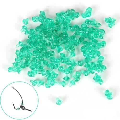 50PCS Hook Stops Beads Carp Fishing Stoper Clear Green Carp Fishing Hair Chod Heli Rigs Stop Beads for Carp Rig Tackle