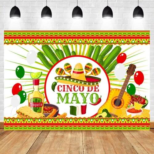 Cinco de Mayo Background Photography Great as Mexican Party Photo Booth Children Birthday Party Luau Event Backdrop Props
