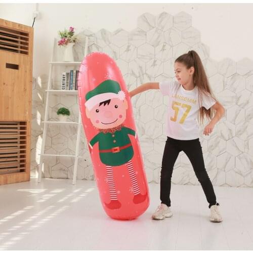 Kids Taekwondo Equipment Inflatable Kick Boxing Bag Free-Stand Punching Bag Sandbag Pressure Relief Cartoon Toy for Children